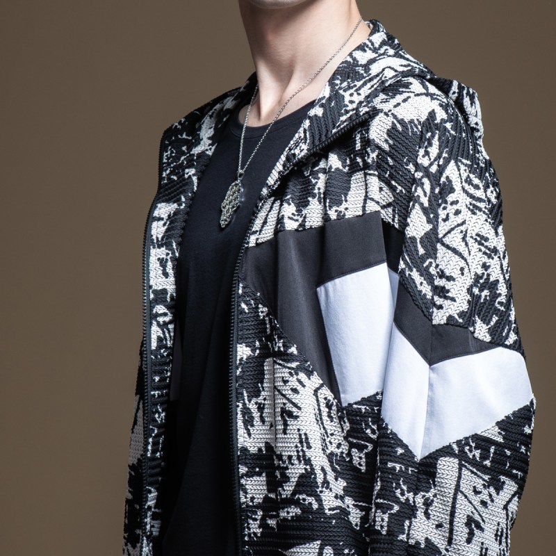 Pinli 2020 Spring New Hooded Slim Thin Woven Stitching Windproof Printing High Quality Zipper Men's Casual Jacket B201304039 T200502