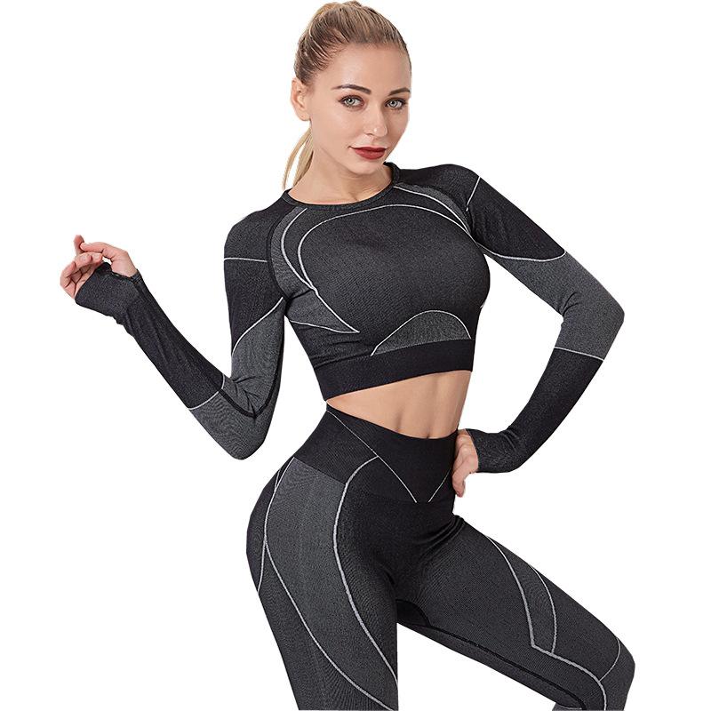 Women' Fitness 2pcs Seamless Gymwear Yoga Set Workout Clothes Long Sleeve Crop Top High Waist Leggings Sports Wear, Single piece
Women' Fitness 2pcs Seamless Gymwear Yoga Set Workout Clothes Long Sleeve Crop Top High Waist Leggings Sports Wear, Single piece