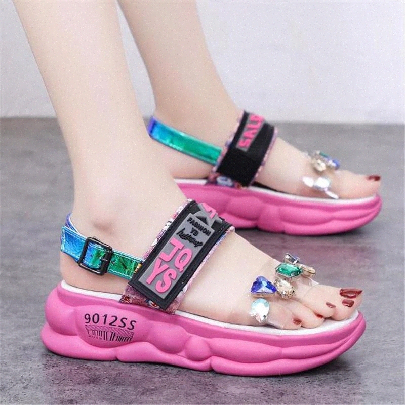 2020 Summer Women Mixed Colors Sandals Fashion Transparent Rhinestone Wedge Sandal 4cm High Heels Chunky Platform Dad Shoes #t86K, Black
2020 Summer Women Mixed Colors Sandals Fashion Transparent Rhinestone Wedge Sandal 4cm High Heels Chunky Platform Dad Shoes #t86K, Black