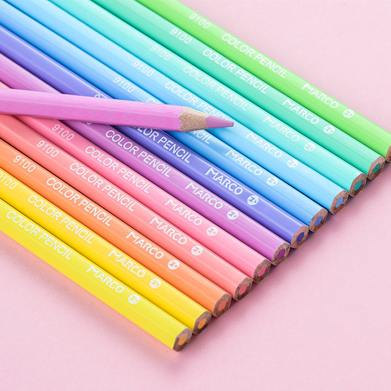 Marco 12/24 Macaron Series Pastel Colors Non-toxic Color Pencil lapis de cor Professional Colored Pencils for School Supplies 201223
