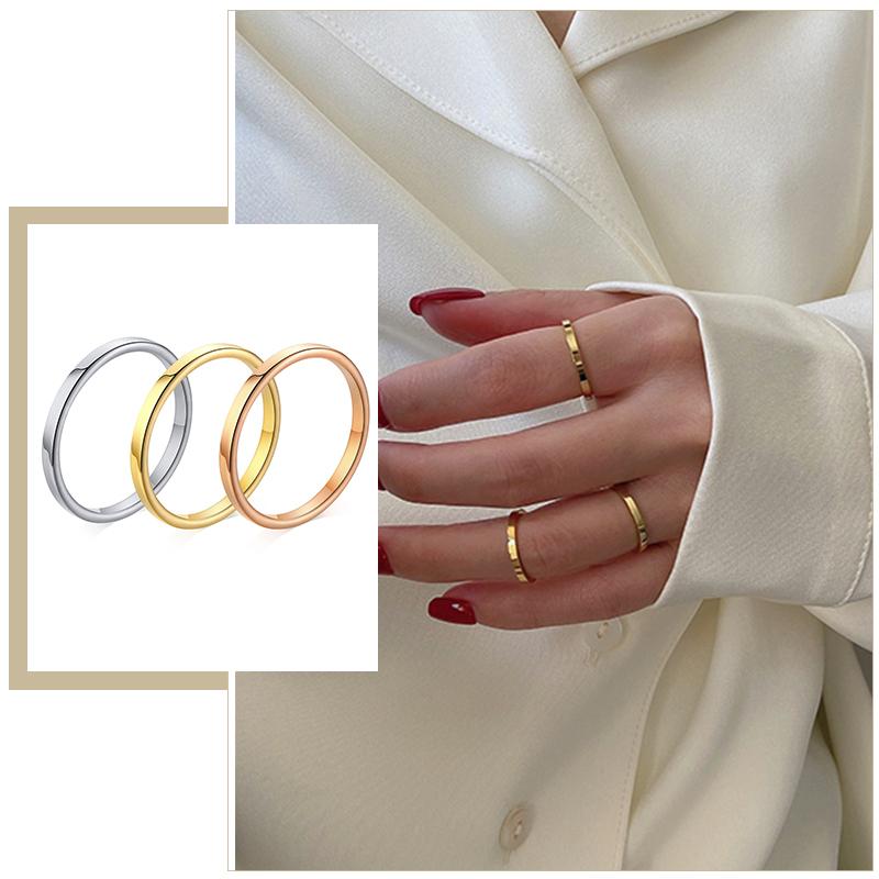 Simple Minimalist 2mm Women Rings Chic Stainless Steel Anti Allergy Metal Tail Ring Classic Elegant Lady Party Finger Jewelry
Simple Minimalist 2mm Women Rings Chic Stainless Steel Anti Allergy Metal Tail Ring Classic Elegant Lady Party Finger Jewelry