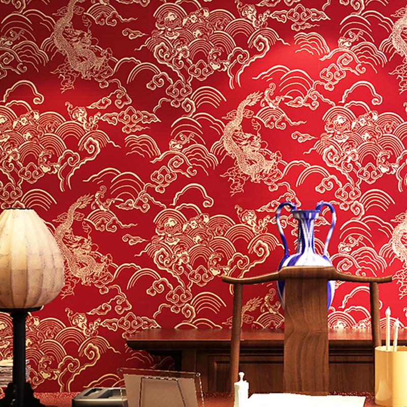 Chinese Red Wallpaper Dragon Pattern Chinese Style Classical Zen Teahouse Teahouse Restaurant Small Restaurant Decoration Wallpa, China red
Chinese Red Wallpaper Dragon Pattern Chinese Style Classical Zen Teahouse Teahouse Restaurant Small Restaurant Decoration Wallpa, China red