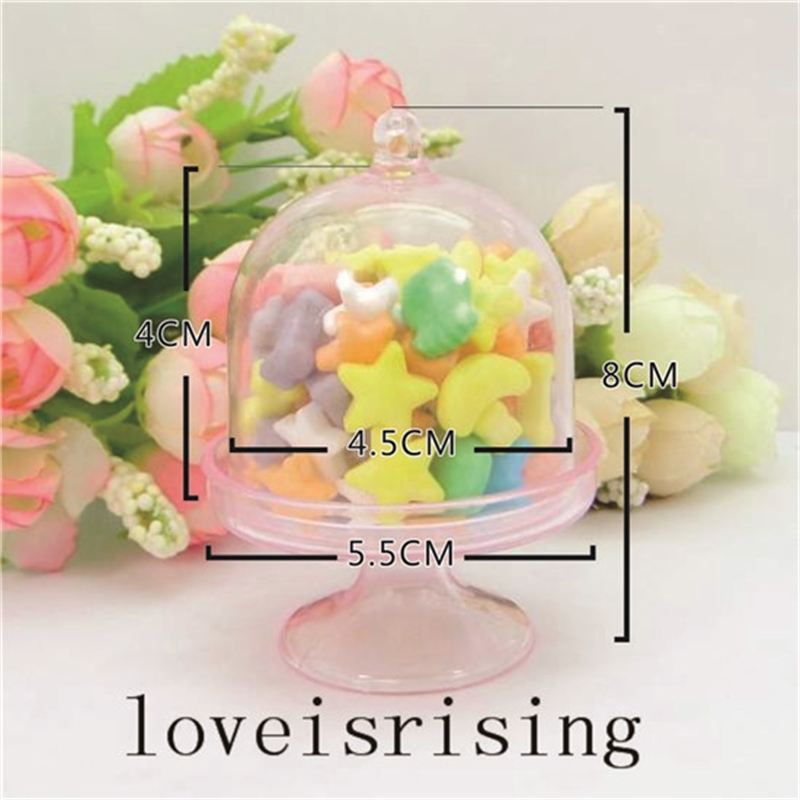 5 colors-20pcs/lot Transparent Plastic Candy Boxes Wedding Favor Boxes Supplies Baby Shower Favors Birthday Party Decorations T200115