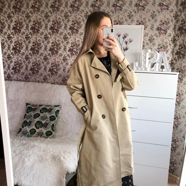 2020 Female Windbreaker Women Trench Spring New Korean Double Button Shoulder Sleeve Medium Length Knee Split Wind, Khaki color
2020 Female Windbreaker Women Trench Spring New Korean Double Button Shoulder Sleeve Medium Length Knee Split Wind, Khaki color