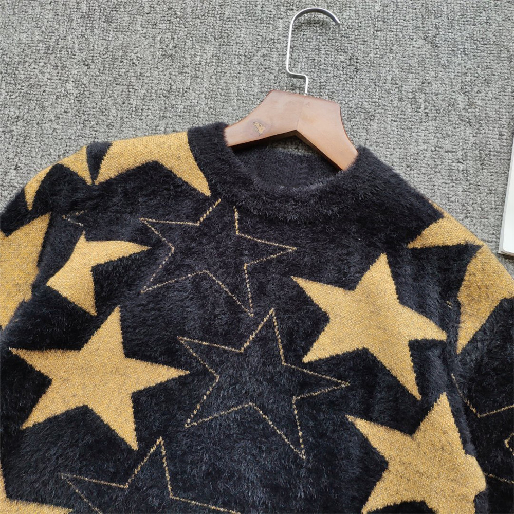 Warm Winter Spring short pullovers five-pointed star Cool Girls Sweater Jumper Streetwear Knitted Pull Femme Female Tricot T200116