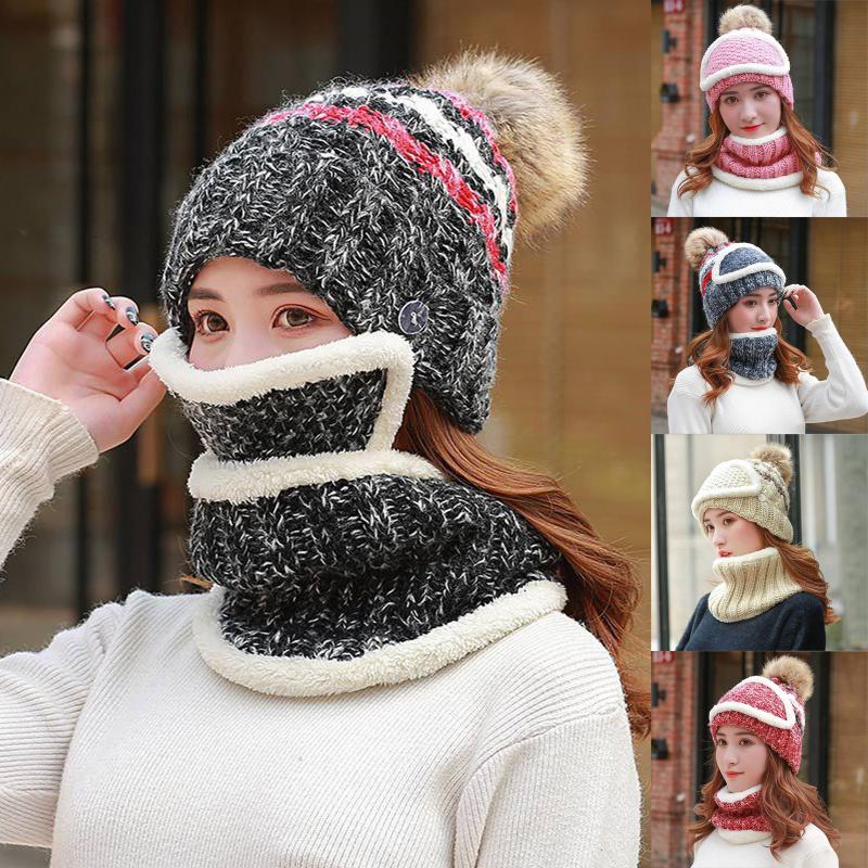 Beanie/Skull Caps 2021 Women's Autumn Winter Two-piece Set Hedging Cap Ruff Mask Mixed Color Knitted Plus Thick Wool Hat, Pk
Beanie/Skull Caps 2021 Women's Autumn Winter Two-piece Set Hedging Cap Ruff Mask Mixed Color Knitted Plus Thick Wool Hat, Pk