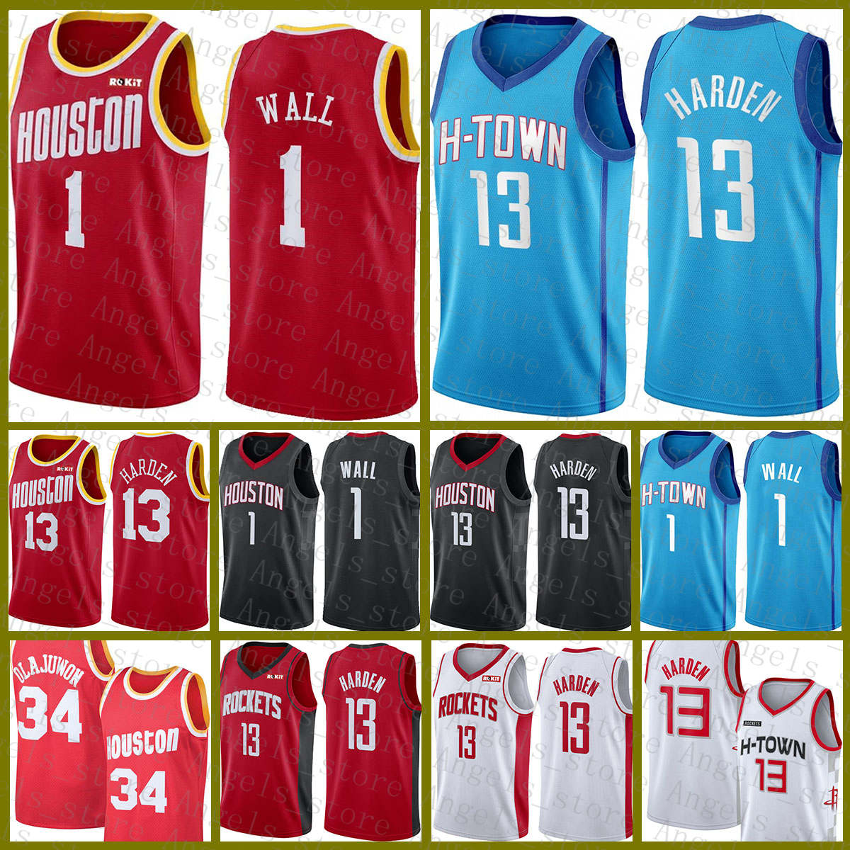 John 1 Wall Mens James 13 Harden Youth Hakeem 34 Olajuwon Houston Rocket 2020 2021 New Basketball Jersey Rocket Brown, Black;red
John 1 Wall Mens James 13 Harden Youth Hakeem 34 Olajuwon Houston Rocket 2020 2021 New Basketball Jersey Rocket Brown, Black;red