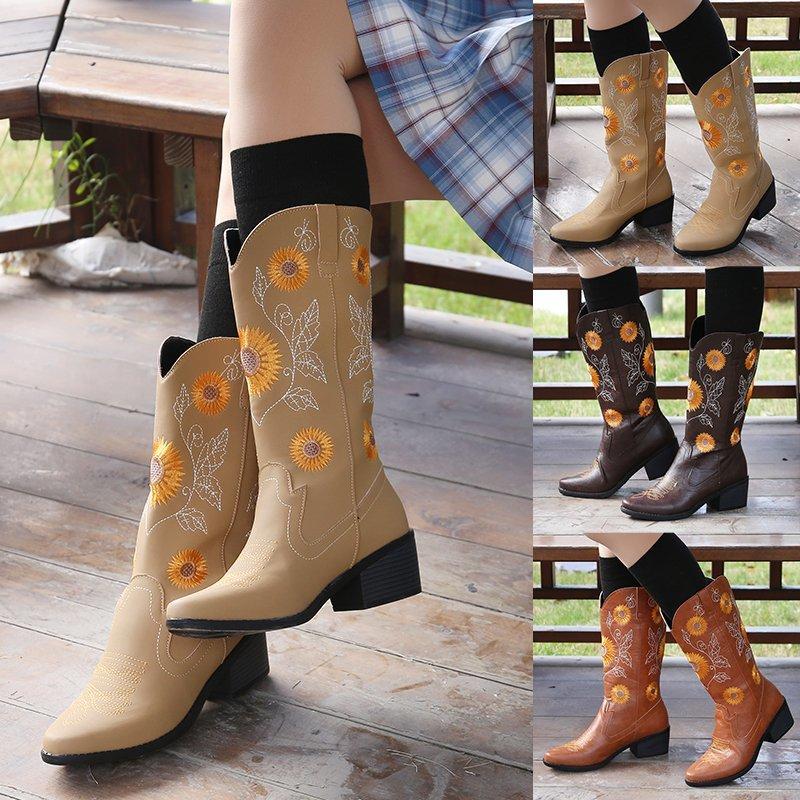 Women's Embroidered Ethnic Style Large Size Boots Leather with Flowers Shoes for Women Comfort Boots Fashion Winter 2020, Beige
Women's Embroidered Ethnic Style Large Size Boots Leather with Flowers Shoes for Women Comfort Boots Fashion Winter 2020, Beige
