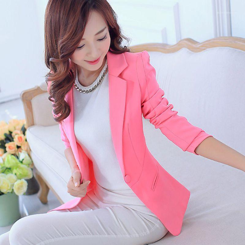 New Women' Spring Autumn Blazers Jackets Fashion Single Button Blaser Female White/Black/Pink/Blue Ladies Blazer1
New Women' Spring Autumn Blazers Jackets Fashion Single Button Blaser Female White/Black/Pink/Blue Ladies Blazer1