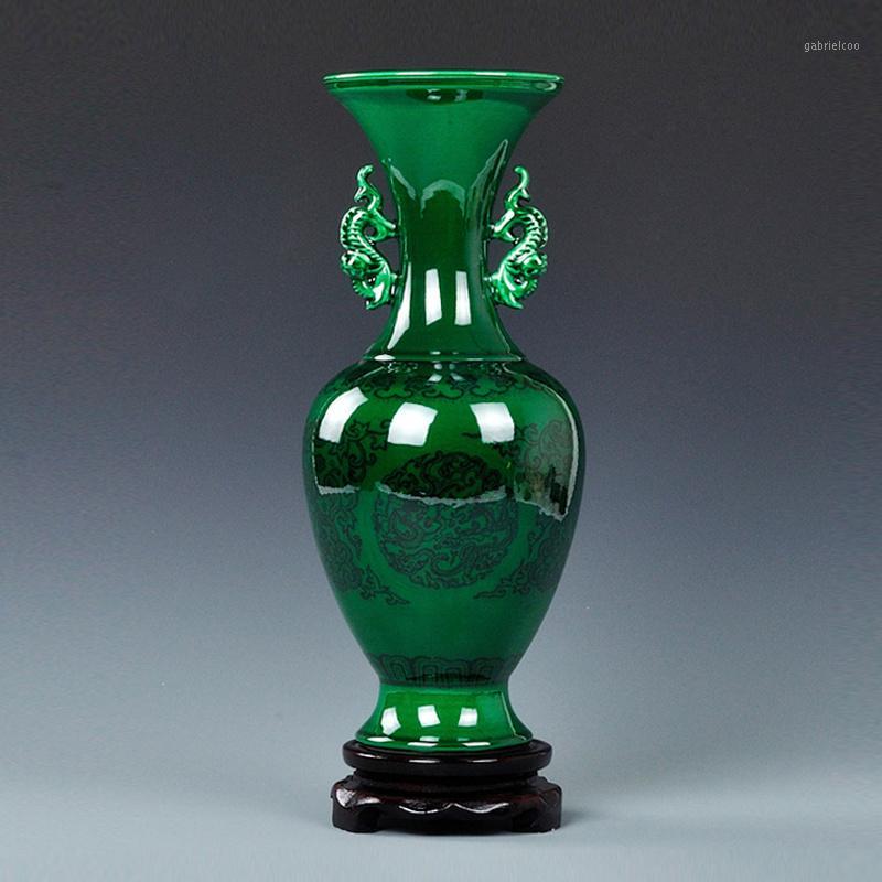 Jingdezhen Ceramic Green Glaze Home Vase Decoration Antique Vases Blue and White Porcelain Double-Ears Bottle Crafts Gift1
Jingdezhen Ceramic Green Glaze Home Vase Decoration Antique Vases Blue and White Porcelain Double-Ears Bottle Crafts Gift1