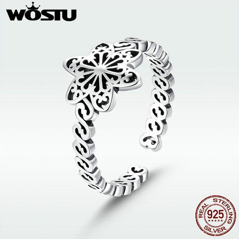 WOSTU Fashion 925 Sterling Silver Adjustable Snowflake Flower Rings For Women Open Size Finger Ring Wedding Party Jewelry DXR4821
WOSTU Fashion 925 Sterling Silver Adjustable Snowflake Flower Rings For Women Open Size Finger Ring Wedding Party Jewelry DXR4821