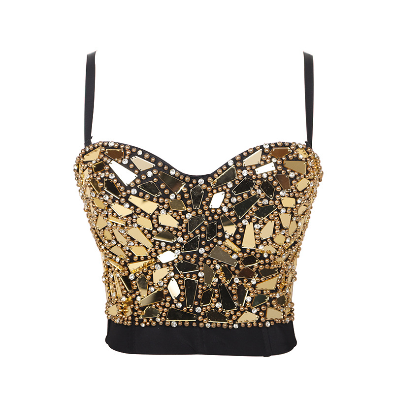 Sexy Beaded Diamond Sequins Women Camis Cropped Top Night Club Party Corset Crop Top To Wear Out Push Up Bustier Bra, Black
Sexy Beaded Diamond Sequins Women Camis Cropped Top Night Club Party Corset Crop Top To Wear Out Push Up Bustier Bra, Black