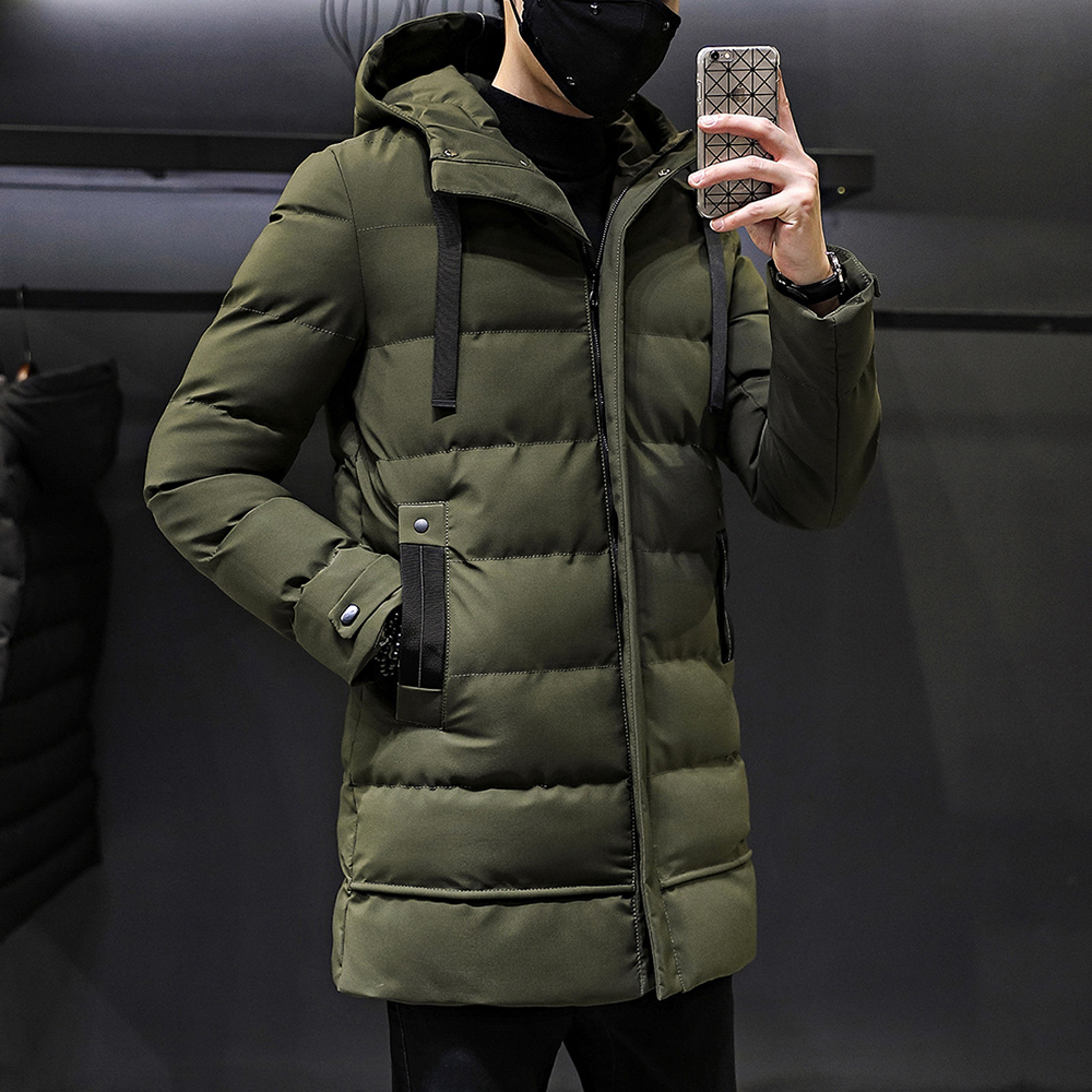 Winter Jacket Men Long Parka Hooded Thick Warm Coat Men Autumn Outwear Fashion Jacket Puffer Jacket Solid Color Plus Size 4xl 201127