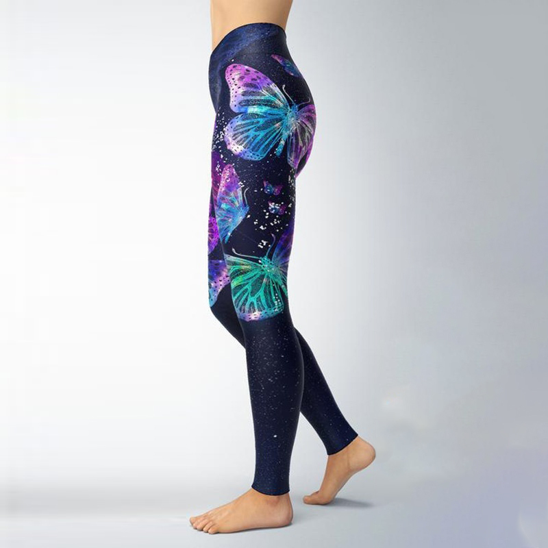 New Fashion 5XL 3D Butterfly Plus Size Leggings High Waisted Sweatpants Woman Pants Holographic Workout Legging Trouesrs 201203