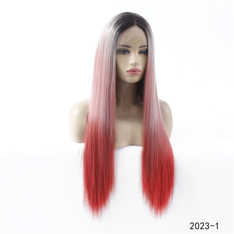 26 Inches Synthetic Lacefront Wig Simulation Human Hair Lace front Wigs Silky Straight Perruques 2023-1