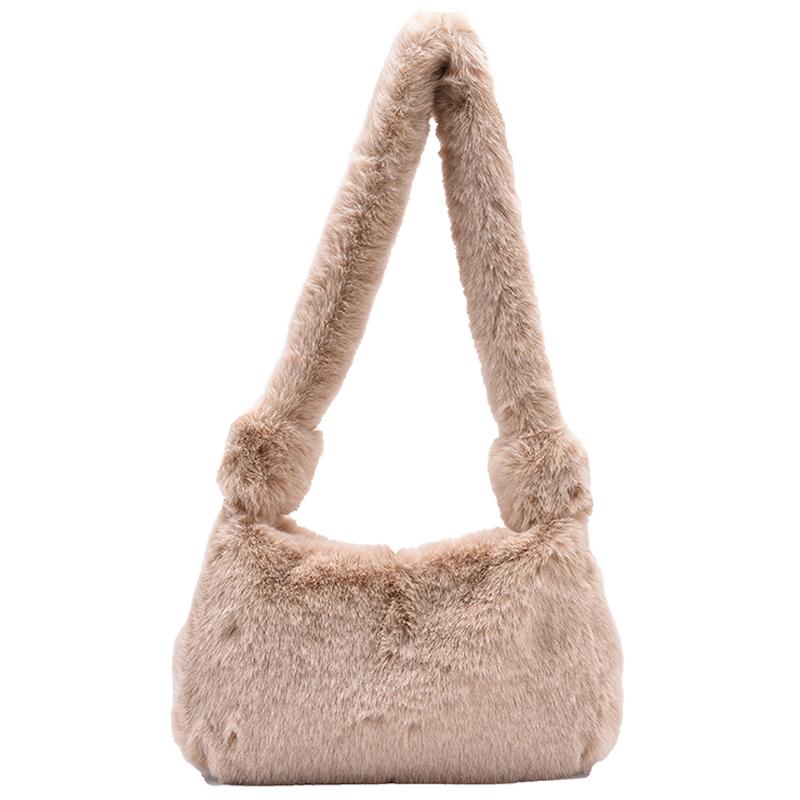 Plush Bag Women's New Fashion Plush Bag Single Shoulder Underarm, Black
Plush Bag Women's New Fashion Plush Bag Single Shoulder Underarm, Black