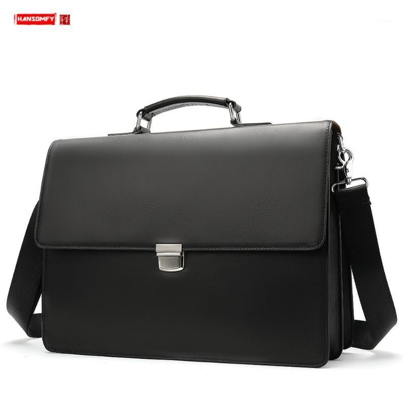 New Genuine Leather Business Men Briefcase Men's Buckle Handbag 14 Inch Laptop Shoulder Bag Solid Black Leather Travel Tote Bags1
New Genuine Leather Business Men Briefcase Men's Buckle Handbag 14 Inch Laptop Shoulder Bag Solid Black Leather Travel Tote Bags1