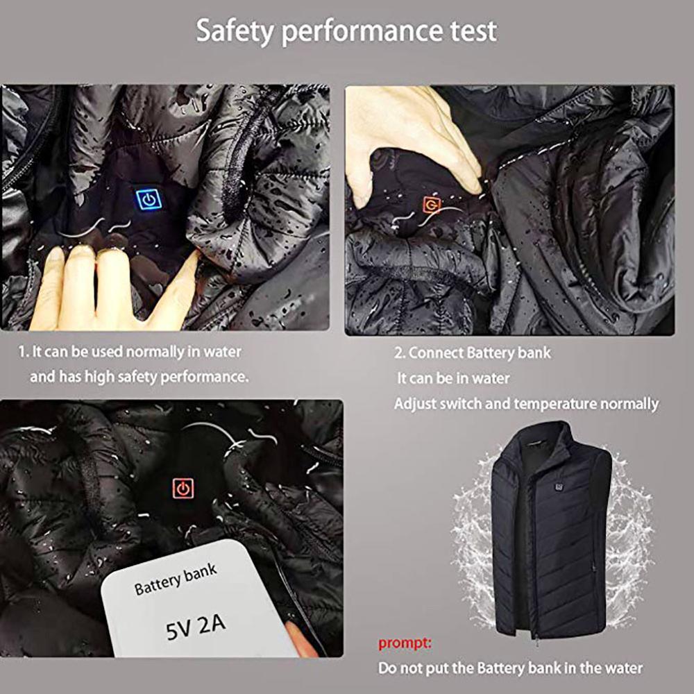 Electric Heated Vest Men Women Heating Waistcoat Thermal Warm Clothing Usb Heated Outdoor Vest Winter Heated Jacket LJ201215