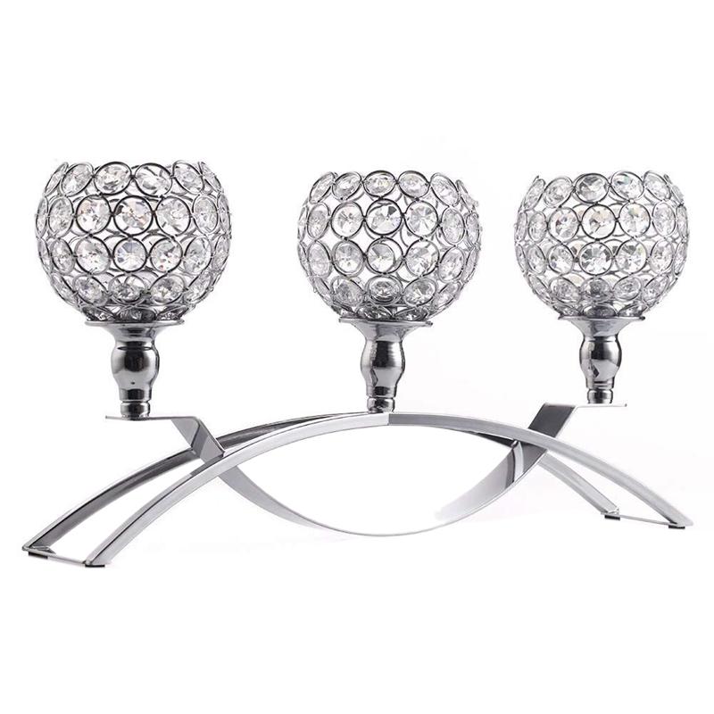 Silver Crystal Candle Holders 3 Holders Iron Candelabra Holder Coffee Table Decorative Centerpieces for Living Room Dinning Deco
Silver Crystal Candle Holders 3 Holders Iron Candelabra Holder Coffee Table Decorative Centerpieces for Living Room Dinning Deco