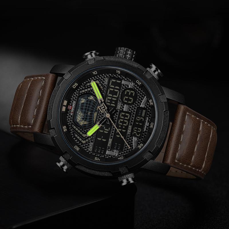 NAVIFORCE Men's Watches Sport Watch Men LED Quartz Digital Clock Leather Army Waterproof Watch Male, Black white
NAVIFORCE Men's Watches Sport Watch Men LED Quartz Digital Clock Leather Army Waterproof Watch Male, Black white