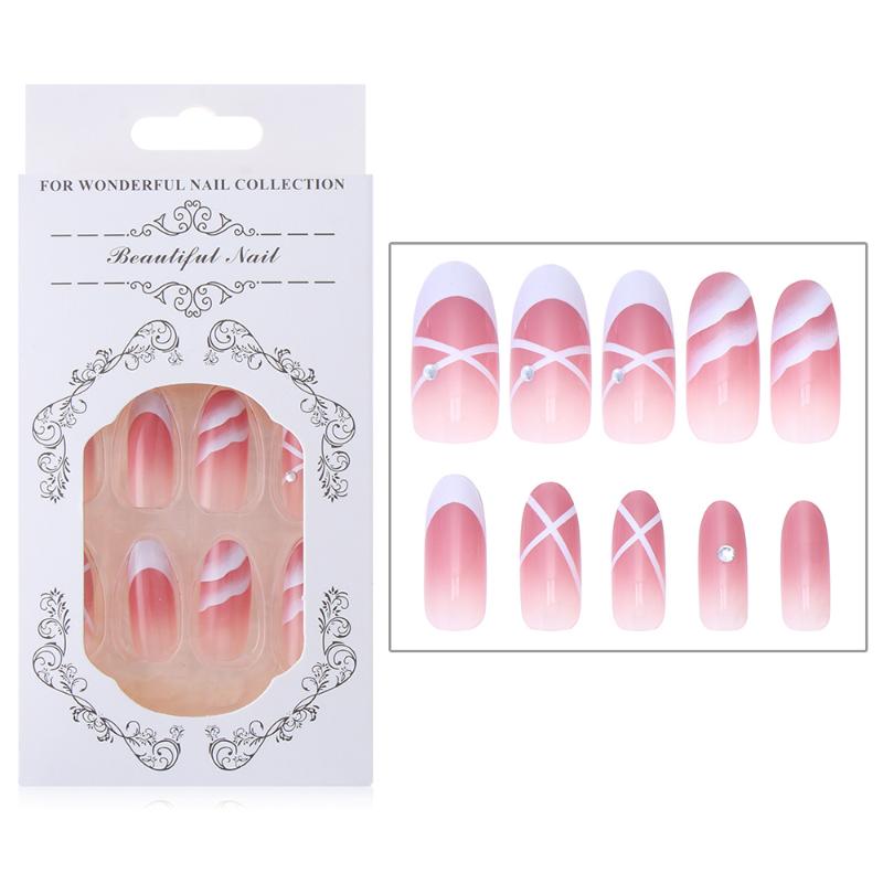 20/24 pieces of detachable fake nails long ballerina oval head fake nails wearable press full coverage manicure tips, 24pcs-white pink2
20/24 pieces of detachable fake nails long ballerina oval head fake nails wearable press full coverage manicure tips, 24pcs-white pink2