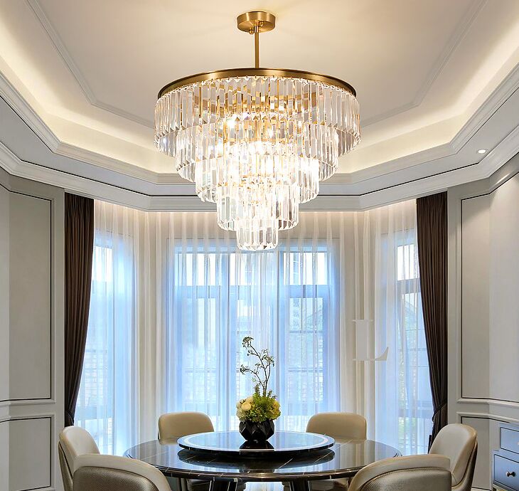 Modern Top Luxury Clear Crystal Chandelier Lighting Round Gold Hotel Lobby Chandeliers For Living Room LED Indoor Light Fixtures
Modern Top Luxury Clear Crystal Chandelier Lighting Round Gold Hotel Lobby Chandeliers For Living Room LED Indoor Light Fixtures