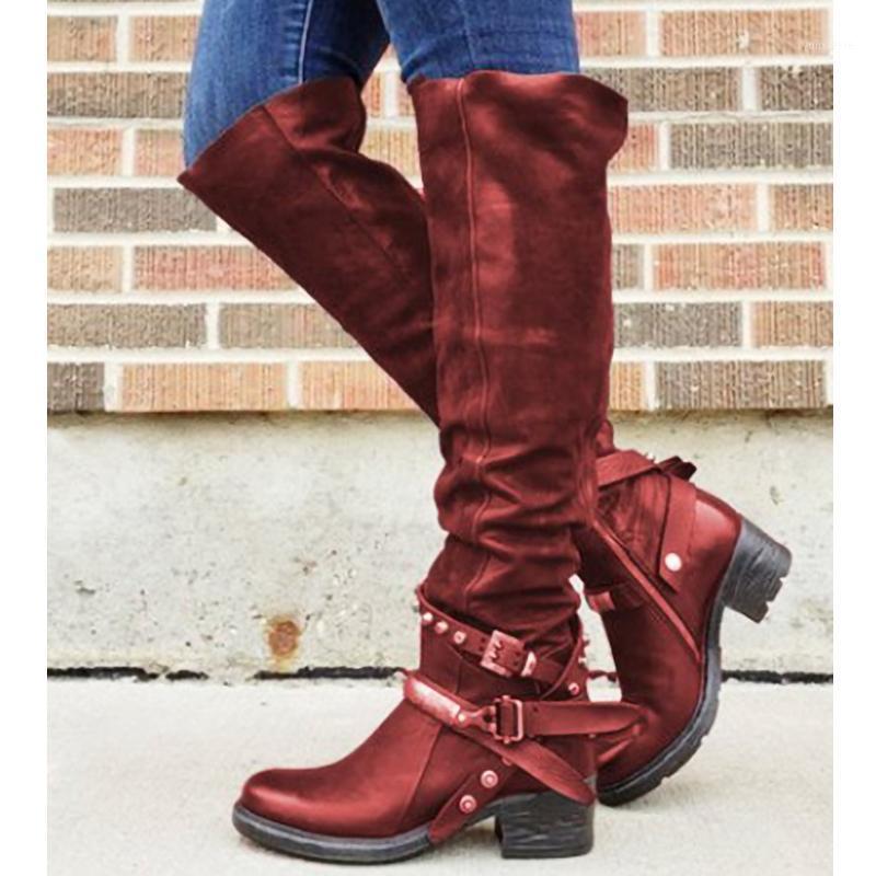 Fashion New Women Winter Leather Punk Style Knee Boots Vintage Stud Zip Women's Boots with Belt Buckle Plus Size Shoes1, Wine red
Fashion New Women Winter Leather Punk Style Knee Boots Vintage Stud Zip Women's Boots with Belt Buckle Plus Size Shoes1, Wine red