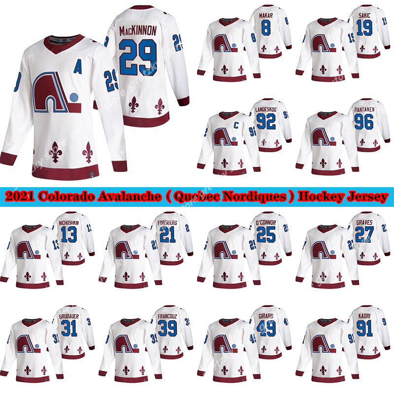 Colorado Avalanche Jersey 2020-21 Reverse Retro Quebec Nordiques 8 Cale Makar 29 Nathan MacKinnon 96 Rantanen 19 sakic Hockey Jersey, White
Colorado Avalanche Jersey 2020-21 Reverse Retro Quebec Nordiques 8 Cale Makar 29 Nathan MacKinnon 96 Rantanen 19 sakic Hockey Jersey, White