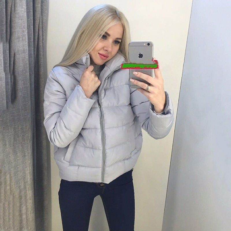 Women Winter Short Parkas Fashion Down Cotton Jacket Black Solid Standard Collar Bubble Coat Autumn Female Puffer Jackets 201019