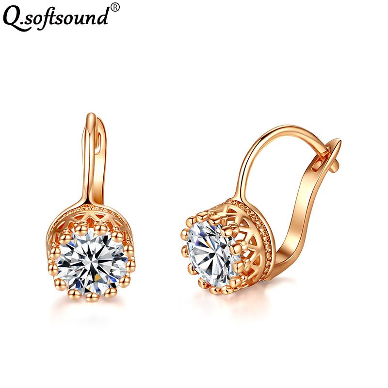 Classic Crown Shaped Hoop Earrings For Women Rose Gold/White Gold Color Clear Single Zircon Fashion Jewelry Brincos 2021 QE3102
Classic Crown Shaped Hoop Earrings For Women Rose Gold/White Gold Color Clear Single Zircon Fashion Jewelry Brincos 2021 QE3102