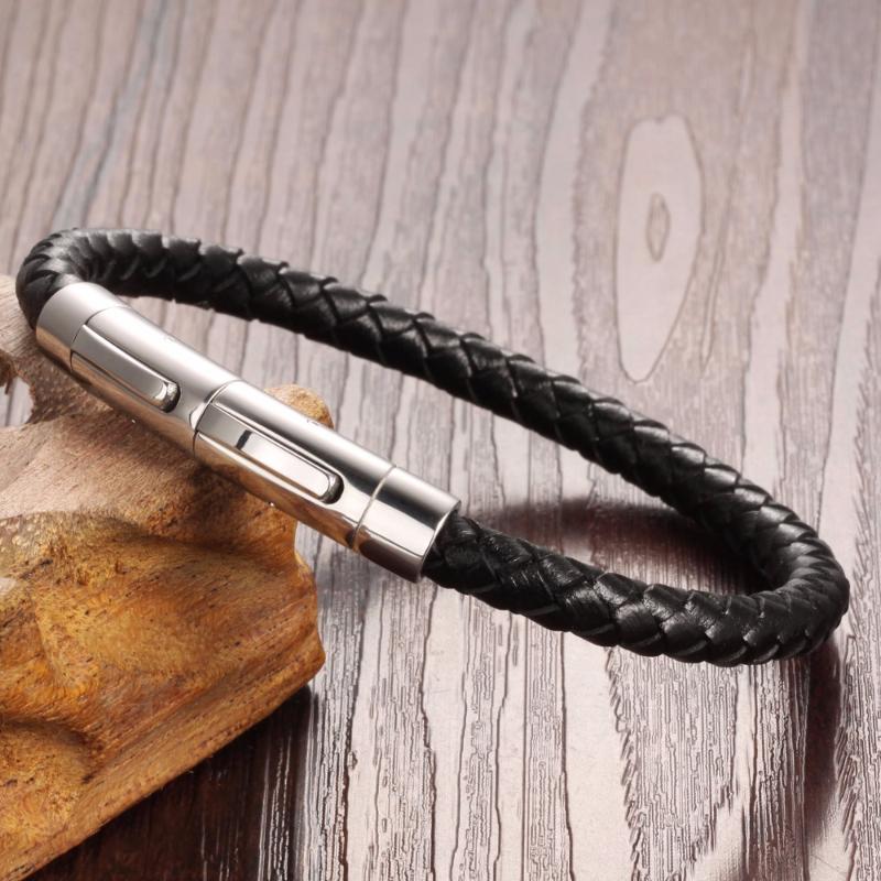 6mm Men's Rocked Braided Leather Bracelet with Stainless Steel Magnet Clasp 195mm Father's Day Gift
6mm Men's Rocked Braided Leather Bracelet with Stainless Steel Magnet Clasp 195mm Father's Day Gift