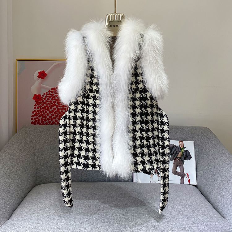 Winter Ladies Fall Houndstooth with Real Fox Leather Natural Women Genuine Gilet Skin Vest Lx19, Orange
Winter Ladies Fall Houndstooth with Real Fox Leather Natural Women Genuine Gilet Skin Vest Lx19, Orange