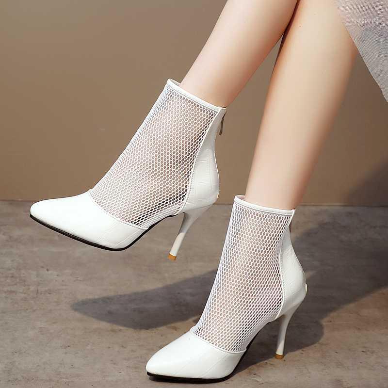2020 mesh short boots womennew hollow stiletto heel Pointed zipper summer and autumn breathable sandals Female single boots1, White
2020 mesh short boots womennew hollow stiletto heel Pointed zipper summer and autumn breathable sandals Female single boots1, White