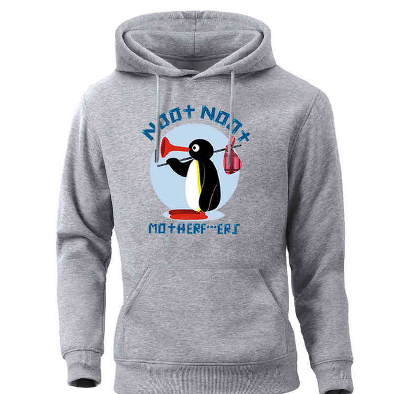 Funny Penguin Noot Mother Runaway Men Brand Hoodies Sweatshirt Autumn Winter Crewneck Round Collar Pullover Streetwear Tracksuit H1227