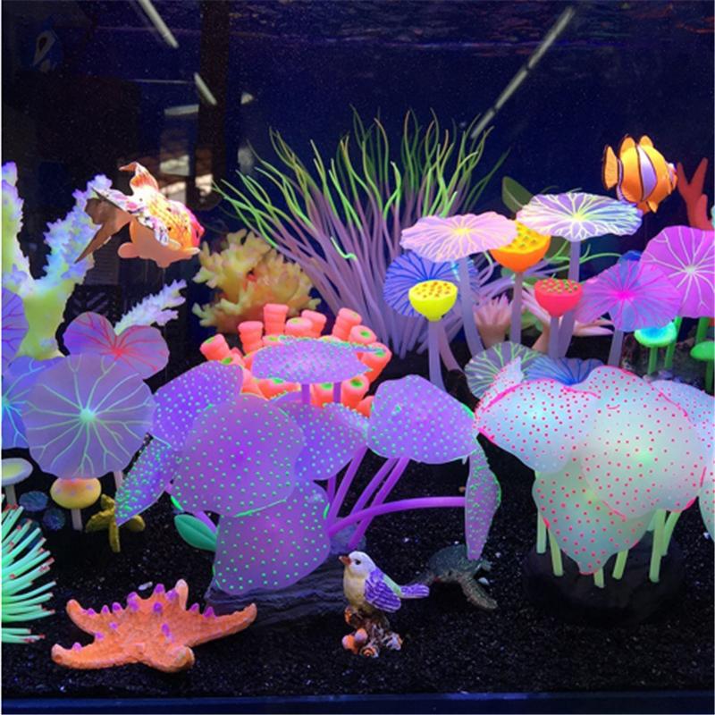 Aquariums Accessories Artificial Coral Reef Glowing Lotus Leaf Mushroom Luminous Stones Fish Tank Decoration With Sucker
Aquariums Accessories Artificial Coral Reef Glowing Lotus Leaf Mushroom Luminous Stones Fish Tank Decoration With Sucker