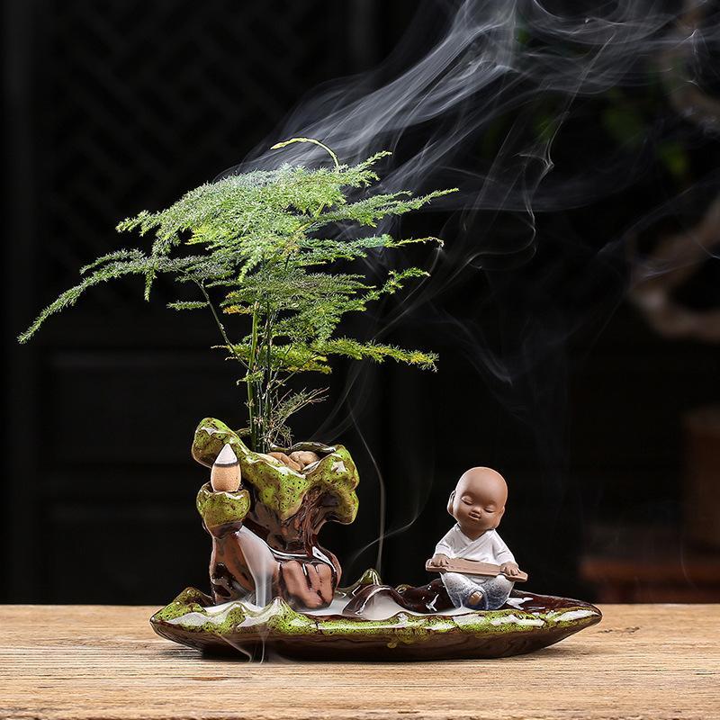 Lovely Monk Smoke Waterfall Incense Stick Holder Backflow Incense Burner Mountain River Handicraft Holder Ceramic Censer
Lovely Monk Smoke Waterfall Incense Stick Holder Backflow Incense Burner Mountain River Handicraft Holder Ceramic Censer