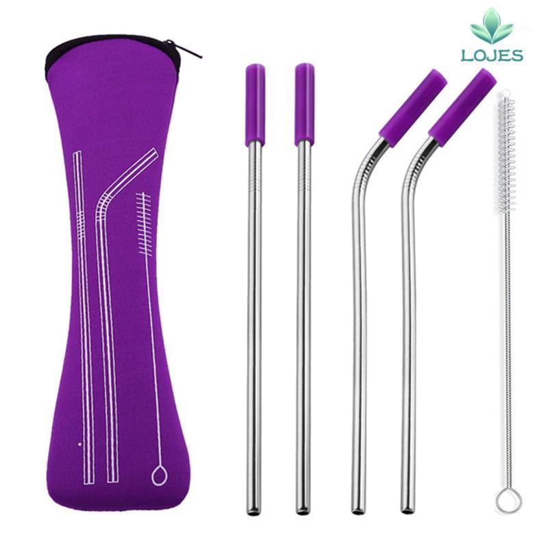 4Pcs Colorful Reusable Silicone Tips Cover Stainless Steel Straight Bent Drinking Straws With Brush Set Bar tool1
4Pcs Colorful Reusable Silicone Tips Cover Stainless Steel Straight Bent Drinking Straws With Brush Set Bar tool1