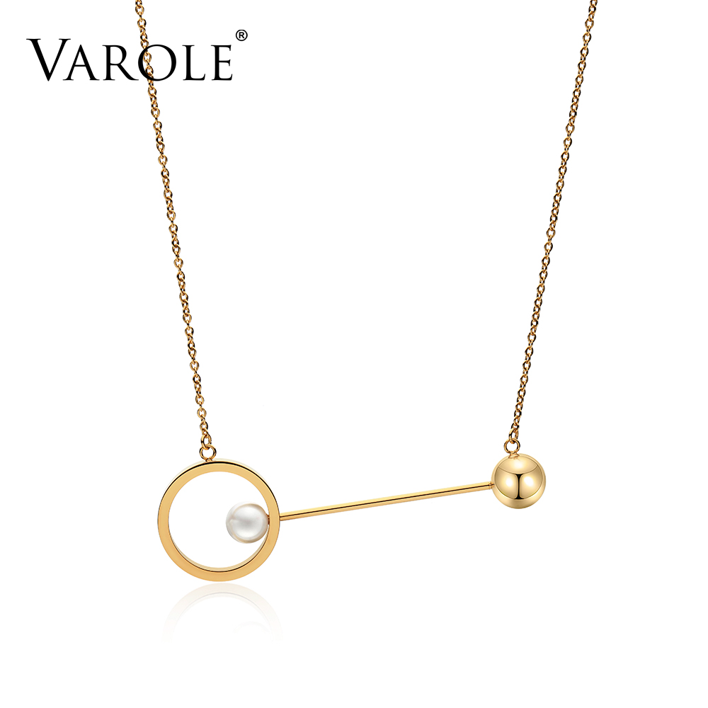 VAROLE Imitation Pearl and Ball Choker Necklace Gold Color Necklaces Pendants Stainless Steel Necklace Women Chocker
VAROLE Imitation Pearl and Ball Choker Necklace Gold Color Necklaces Pendants Stainless Steel Necklace Women Chocker