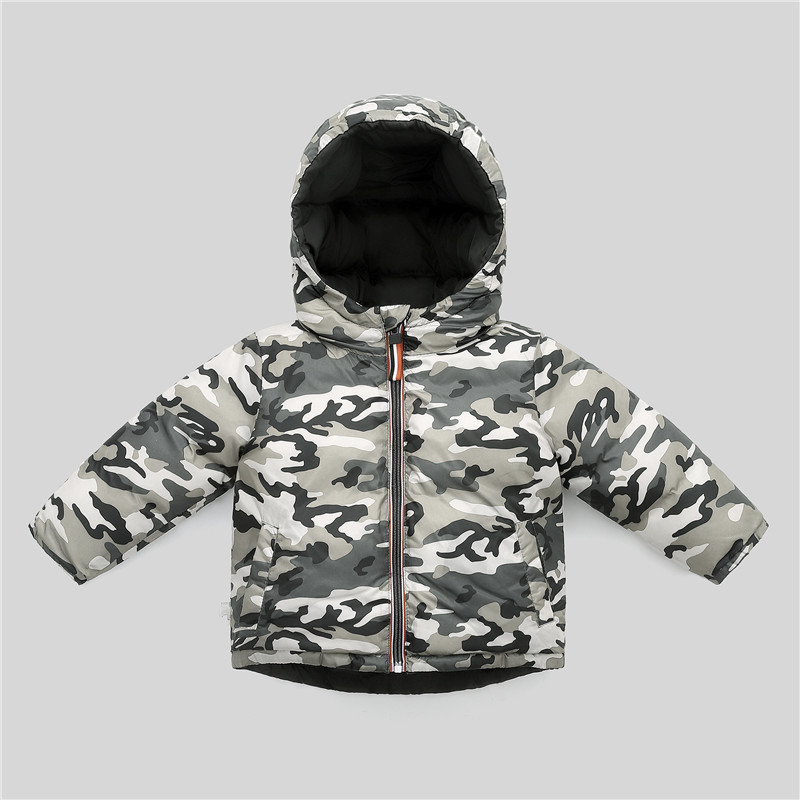 Boys Coats Winter Kids down cotton jacket Childrens' jacket Parka for Girl Camouflage Wearable on both sides Baby Clothing LJ201017