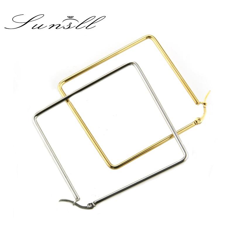 SUNSLL New stainless steel earrings exaggerated big earrings temperament square women fashion simple jewelry
SUNSLL New stainless steel earrings exaggerated big earrings temperament square women fashion simple jewelry