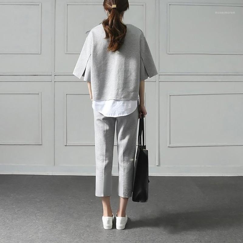 Autumn Two Pieces Set Women Suit Patchwork Hem Top With Elastic Waist Plus Size Calf Length Pants Female Clothes New1, Gray
Autumn Two Pieces Set Women Suit Patchwork Hem Top With Elastic Waist Plus Size Calf Length Pants Female Clothes New1, Gray