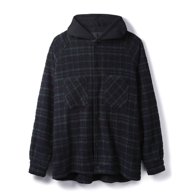 Winter New Stitching Plaid Flannel Hooded Jacket Men Women Represent Oversized Thick Shirt Style Jacket Coats For Men 201116