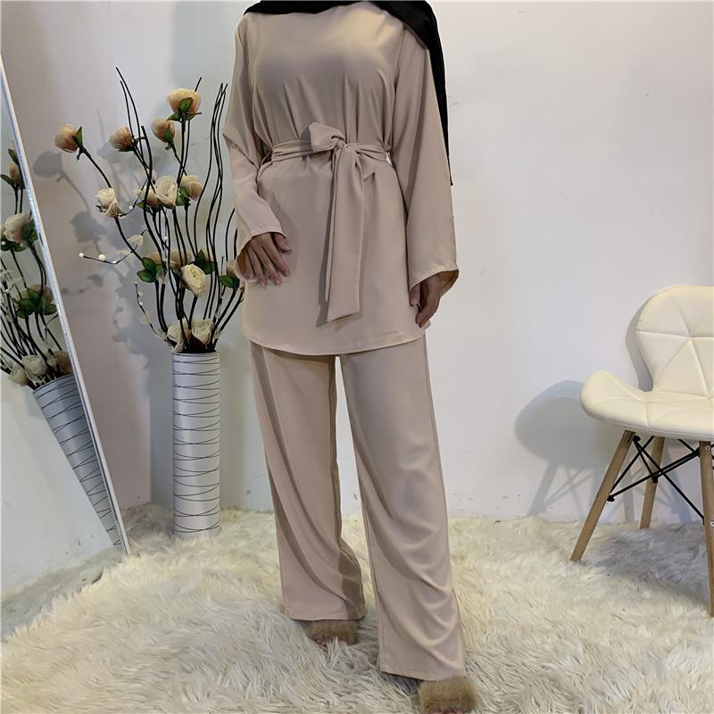 Dubai fashion women's clothing simple Muslim belt two-piece suit Malay fashion muslim sets woman dress MSL167
Dubai fashion women's clothing simple Muslim belt two-piece suit Malay fashion muslim sets woman dress MSL167