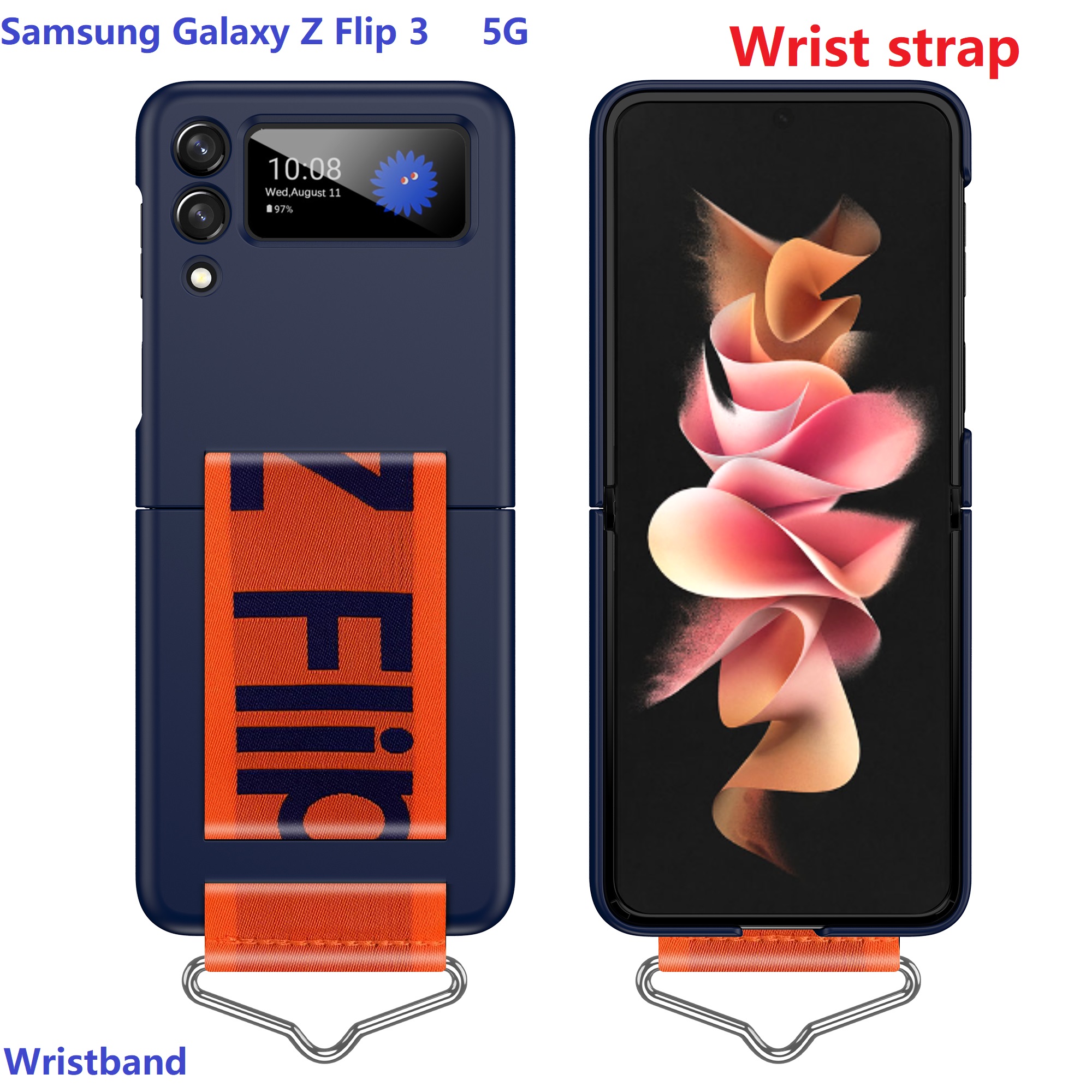 Wristband Cases For Samsung Galaxy Z Flip 3 5G Case Camera Protector Holder Wrist Strap Plastic PC Back Cover
Wristband Cases For Samsung Galaxy Z Flip 3 5G Case Camera Protector Holder Wrist Strap Plastic PC Back Cover