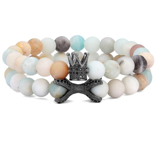 Beaded, Strands 2pcs/lot 8mm Crown Gold Silver Copper Cz Zircon Cubic Zirconia Beads Bohemian Bracelet Agate Onyx Stone Bangles Fg3
Beaded, Strands 2pcs/lot 8mm Crown Gold Silver Copper Cz Zircon Cubic Zirconia Beads Bohemian Bracelet Agate Onyx Stone Bangles Fg3