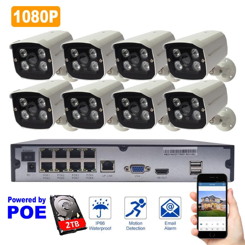 8ch CCTV Camera System+2TB HDD 1080P Outdoor IP Camera POE NVR Kit Waterproof Surveillance Security System IR Night Vision
8ch CCTV Camera System+2TB HDD 1080P Outdoor IP Camera POE NVR Kit Waterproof Surveillance Security System IR Night Vision