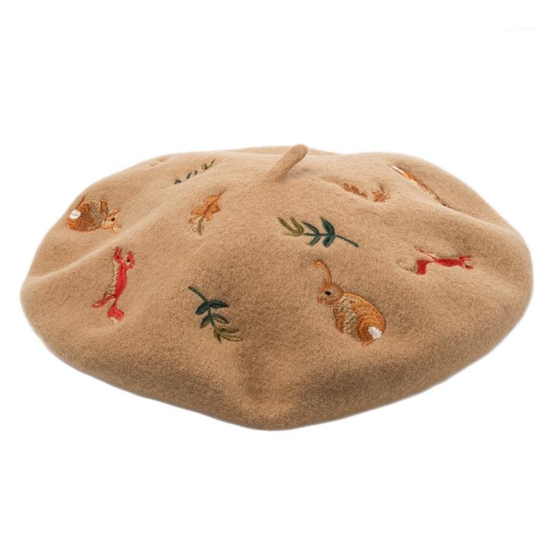 Women Winter Faux Wool Beret Cap Kawaii Cute Cartoon Forest Squirrel Embroidery Painter Beanie Hat1, Camel
Women Winter Faux Wool Beret Cap Kawaii Cute Cartoon Forest Squirrel Embroidery Painter Beanie Hat1, Camel