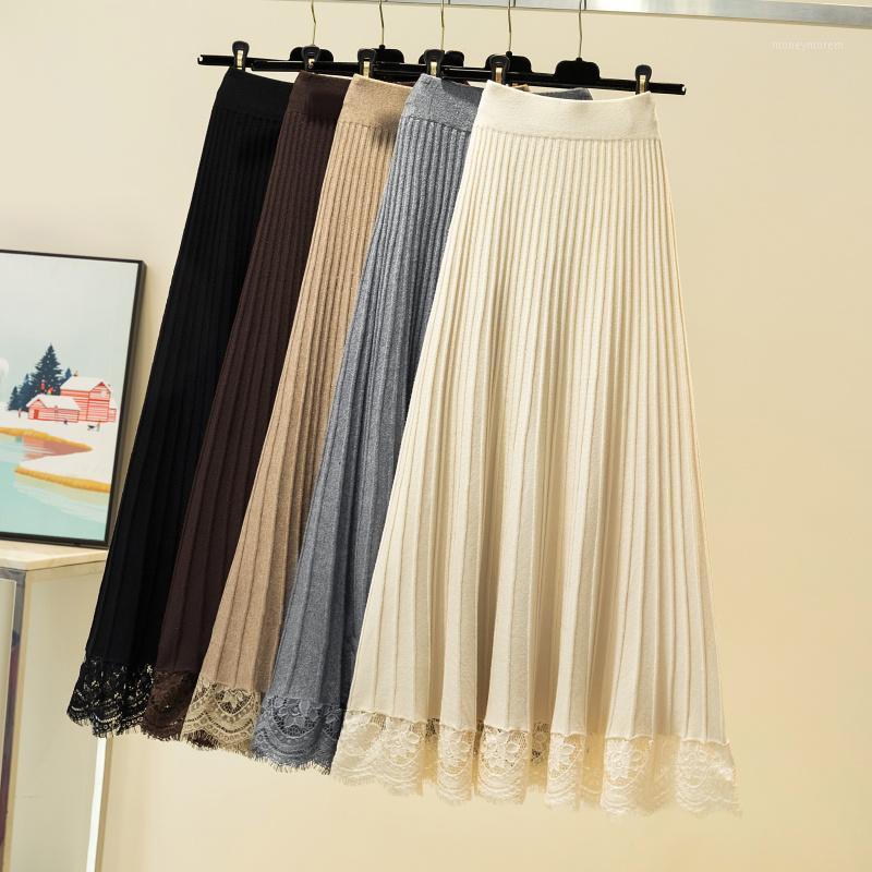 New Women High Waist Black Knitted Skirt Autumn Winter A-line Casual Long Skirts Ladies Patchwork Lace Skirt Mujer1
New Women High Waist Black Knitted Skirt Autumn Winter A-line Casual Long Skirts Ladies Patchwork Lace Skirt Mujer1