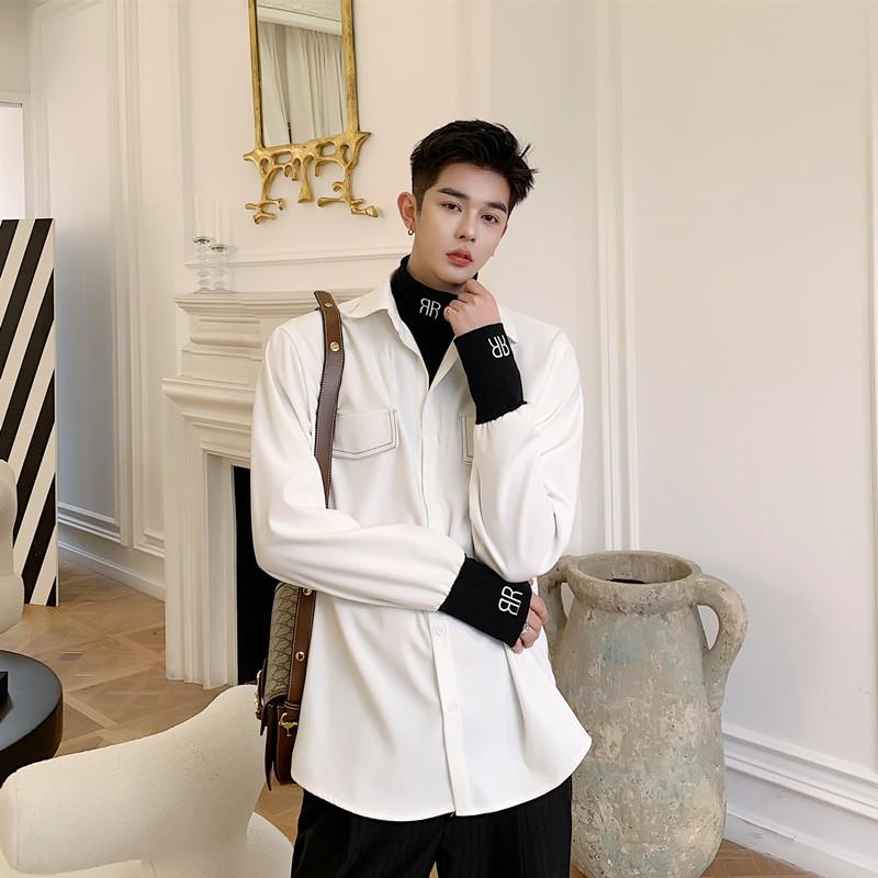 Men 2 Pieces Splice Pullover Casual Long Sleeve Shirts Male Vintage Fashion High Street Hip Hop Shirt, Black
Men 2 Pieces Splice Pullover Casual Long Sleeve Shirts Male Vintage Fashion High Street Hip Hop Shirt, Black