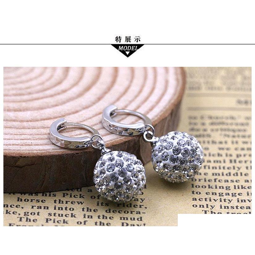 Austrian Crystal Dangle Earrings Rhinestone Disco Ball Ear Jewelry 925 Sterling Silver Earrings For W sqcZKr dhseller2010